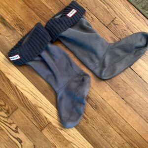 Hunter Gray Boot liners with Ribbed Cuff.size Large